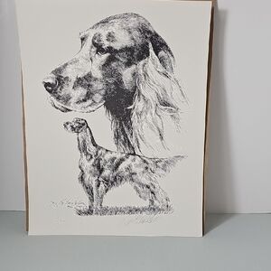 Signed Dog Art Print - L. Stubbs Irish Setter